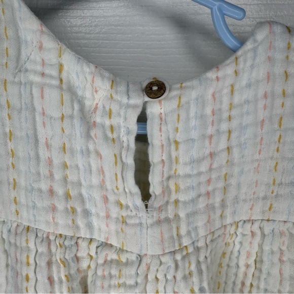 Poppet & Fox Cream 100% Cotton Dress with Fringe Sleeves Girls Size 5 GUC - Picture 4 of 6